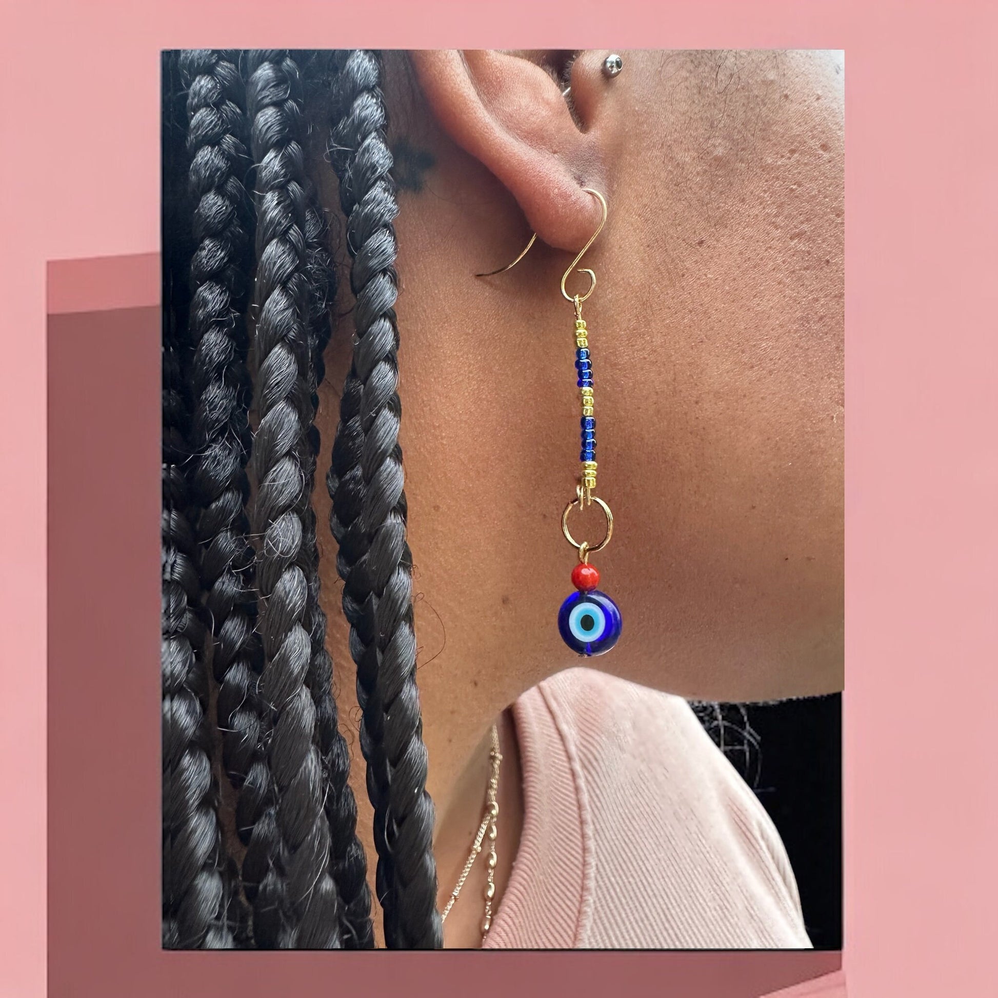 Evil Eye Earrings (long)